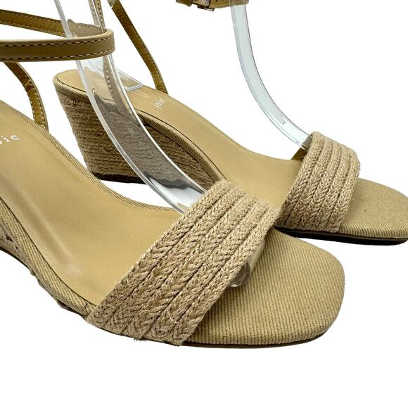 Joie | Lila Neutral Tan Jute Covered Vegan Strap OpenToe Espadrille Wedge Sandal - Picture 7 of 10